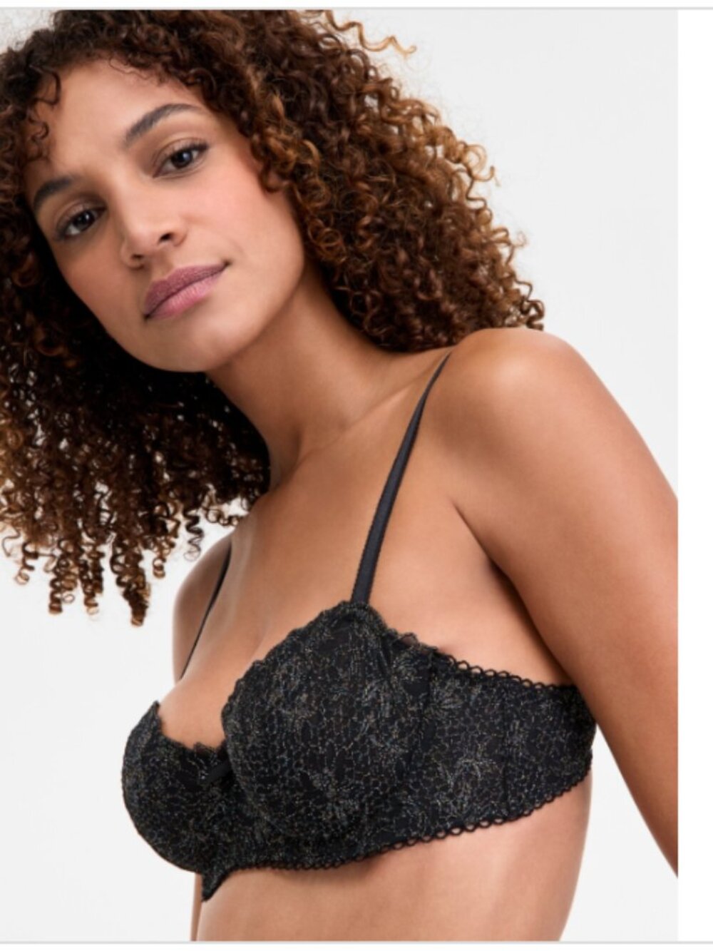 I.n.c. International Concepts Lace Balconette Underwire Bra Black Size S 1580